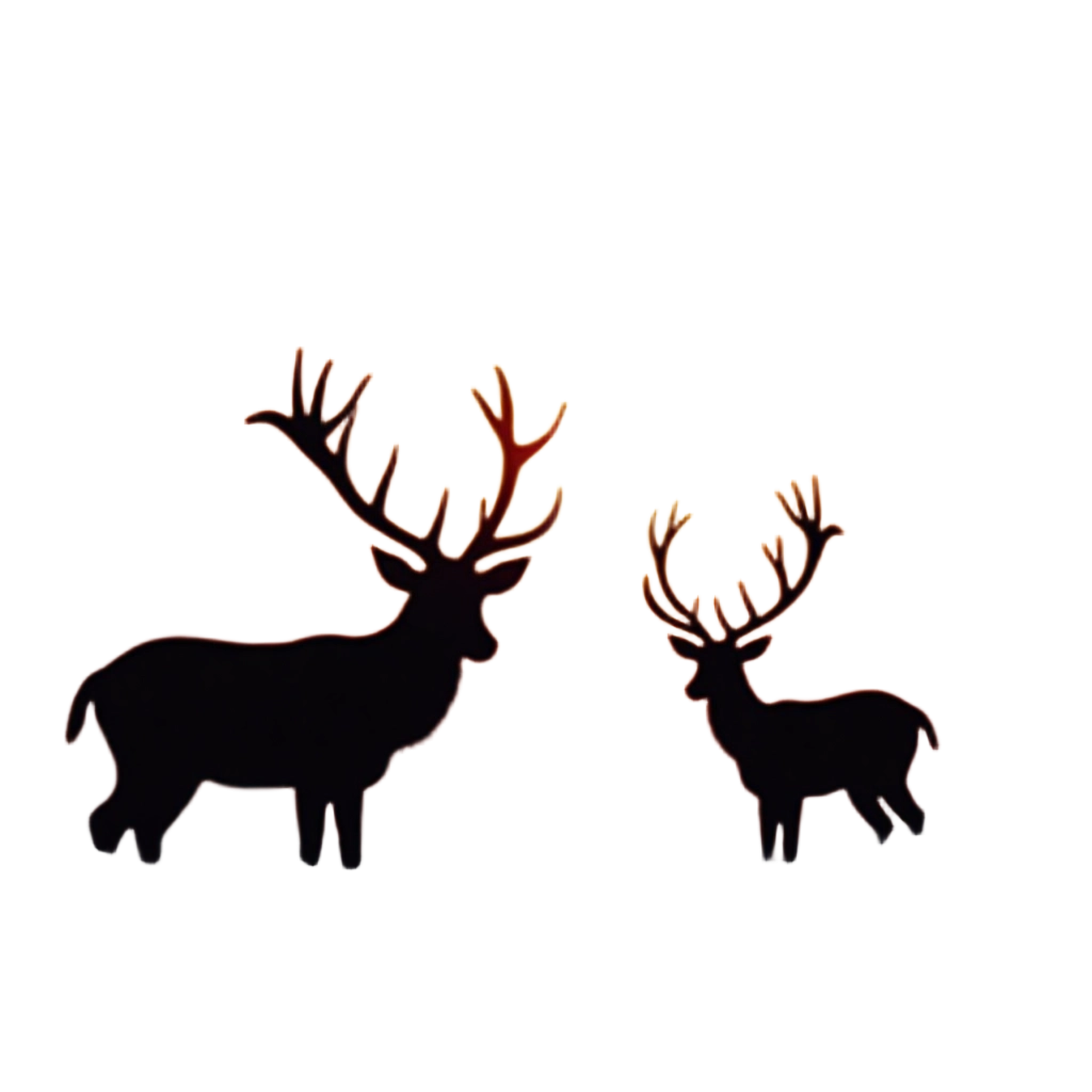 Illuminated Deer Silhouettes